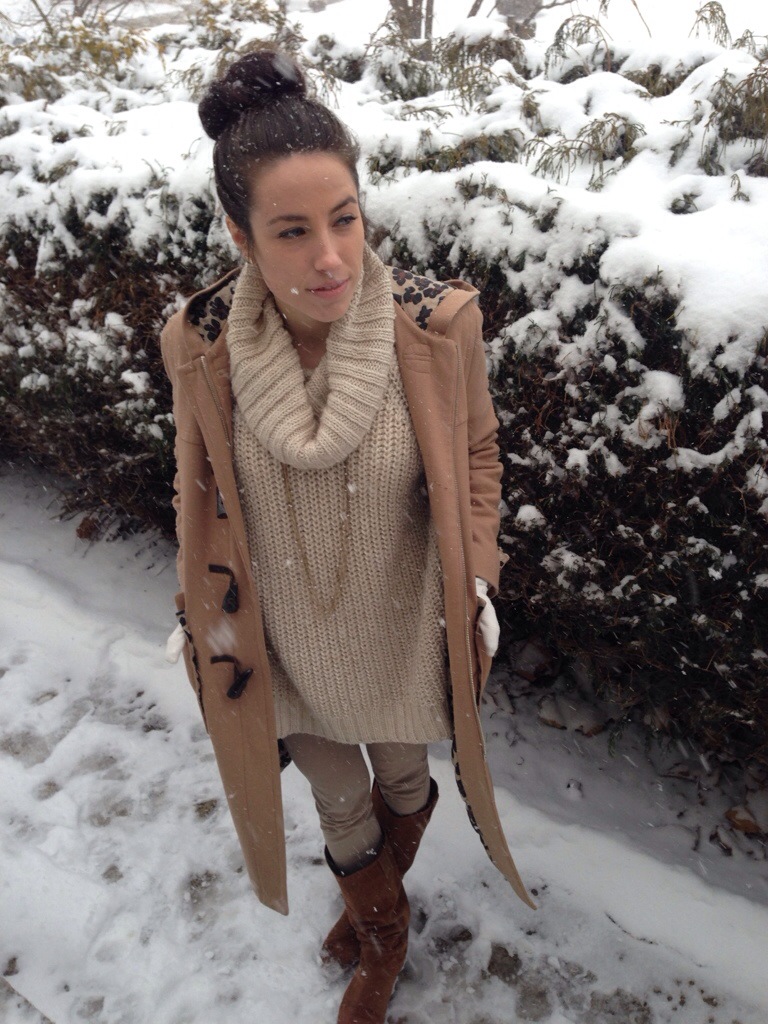 Winter Outfit | Cream Colored Sweater & A Camel Coat | #KMKstyling