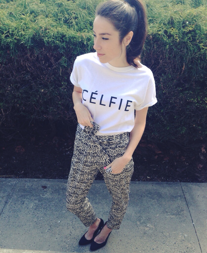 a celine inspired selfie t-shirt