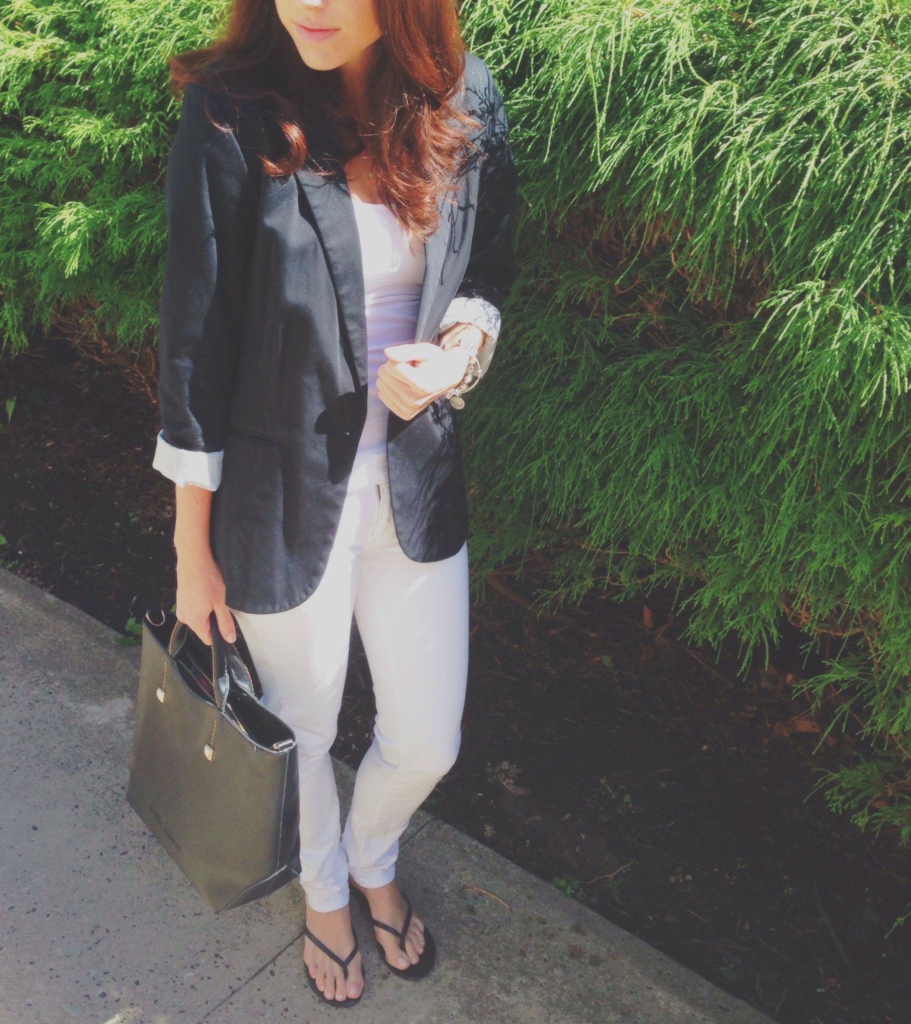 a chic black & white outfit
