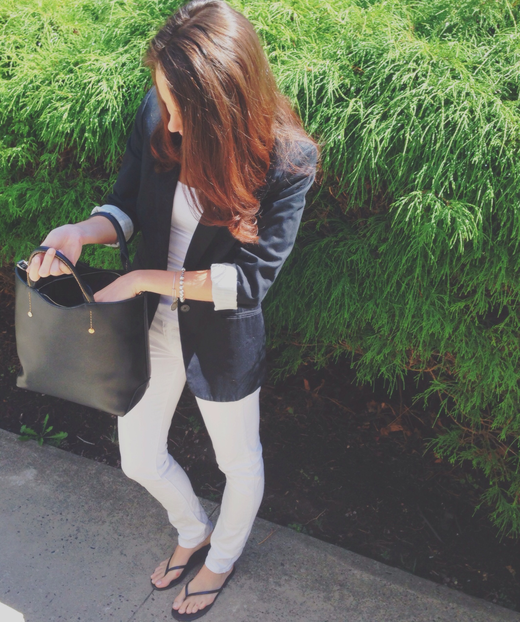 a chic black & white outfit